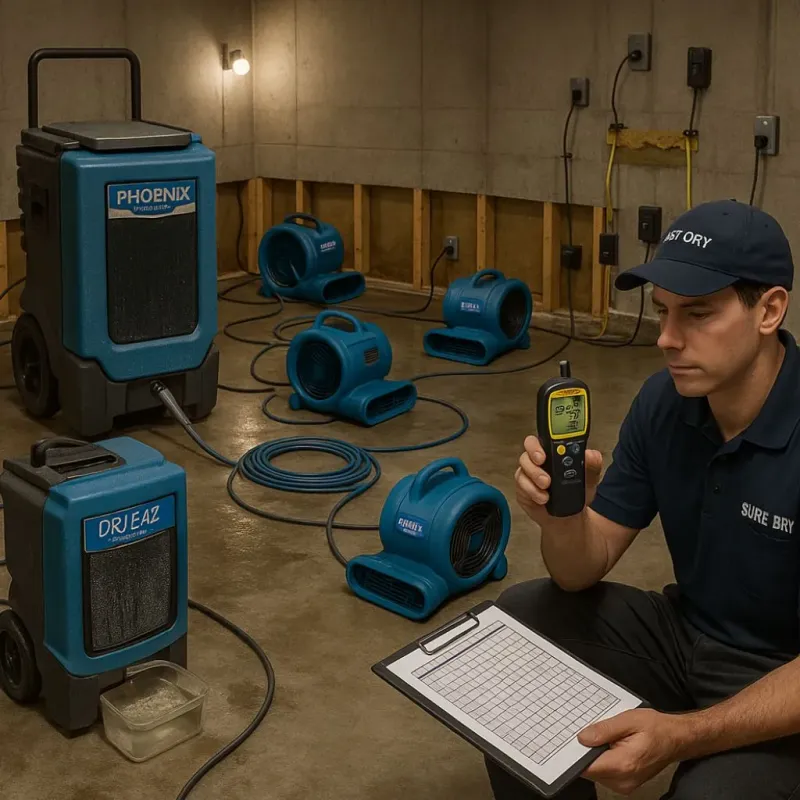 Structural Drying and Dehumidification process in Worthington, IN